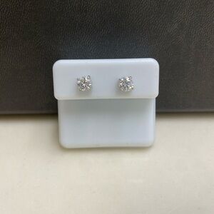 Moissanite & Silver Stud Earrings